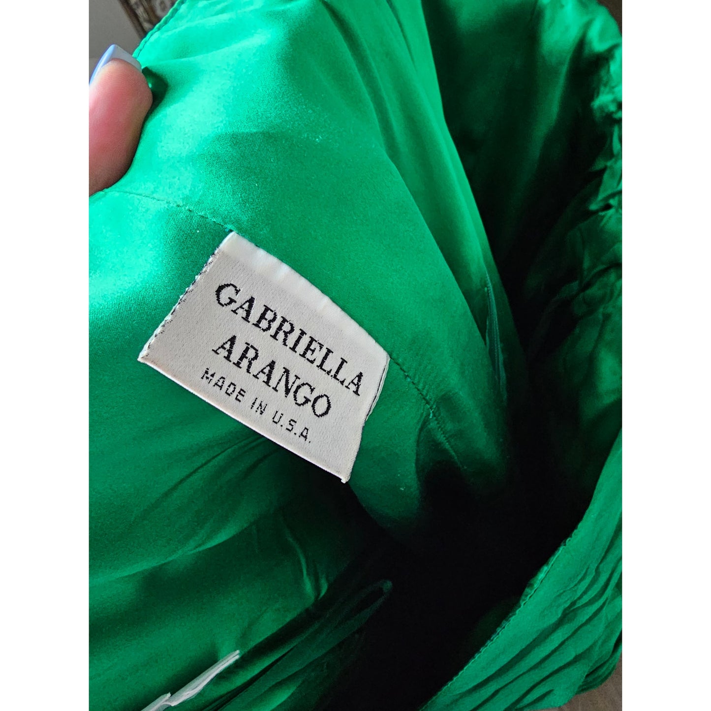 Plus size Woman's Formal Dress Green Silk Off the shoulder Dress 22W