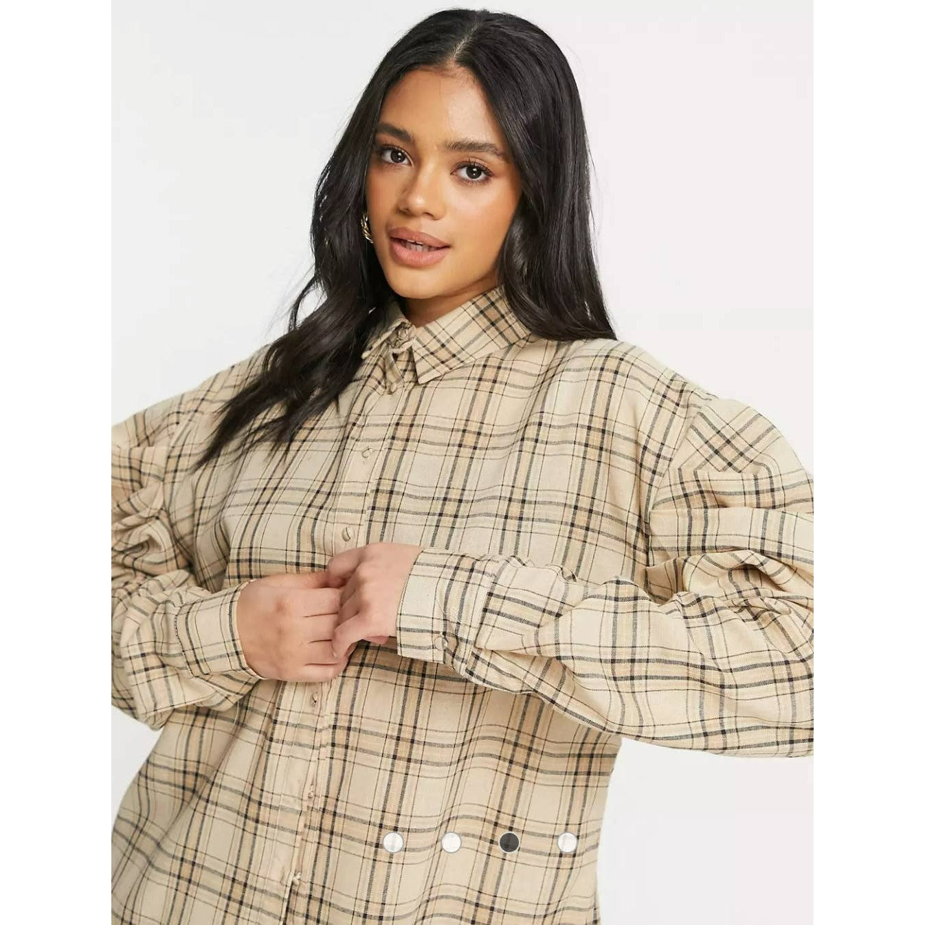 Misguided oversized poplin shirt with volume sleeves size 4