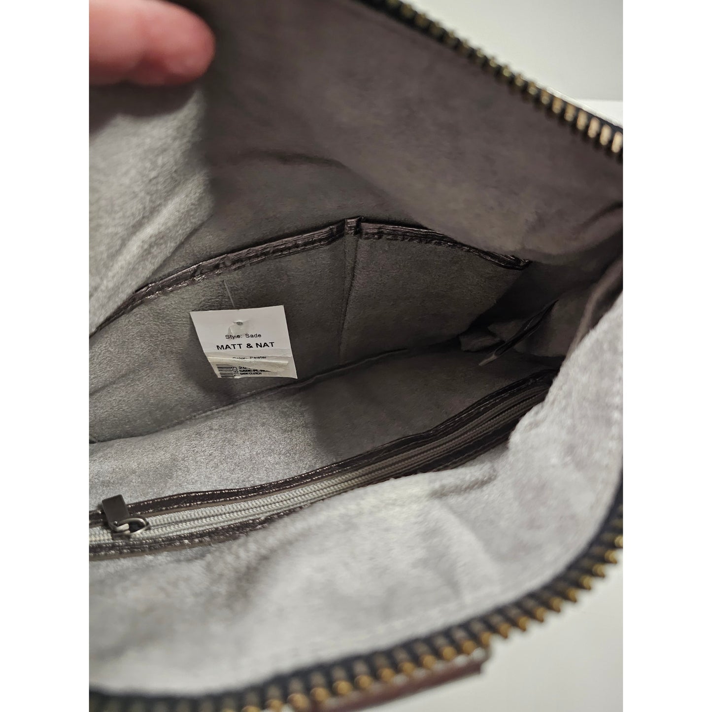 NWT MATT & NAT SAKS FIFTH AVE. VEGAN PEWTER CLUTCH