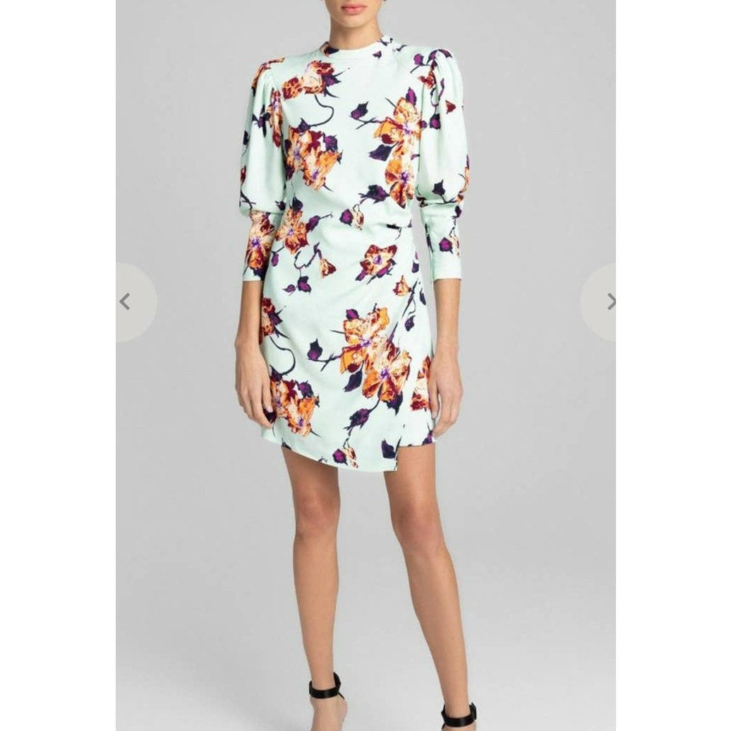 NWT A.L.C floral Jane Mini Dress Asymmetrical length ladies size 2