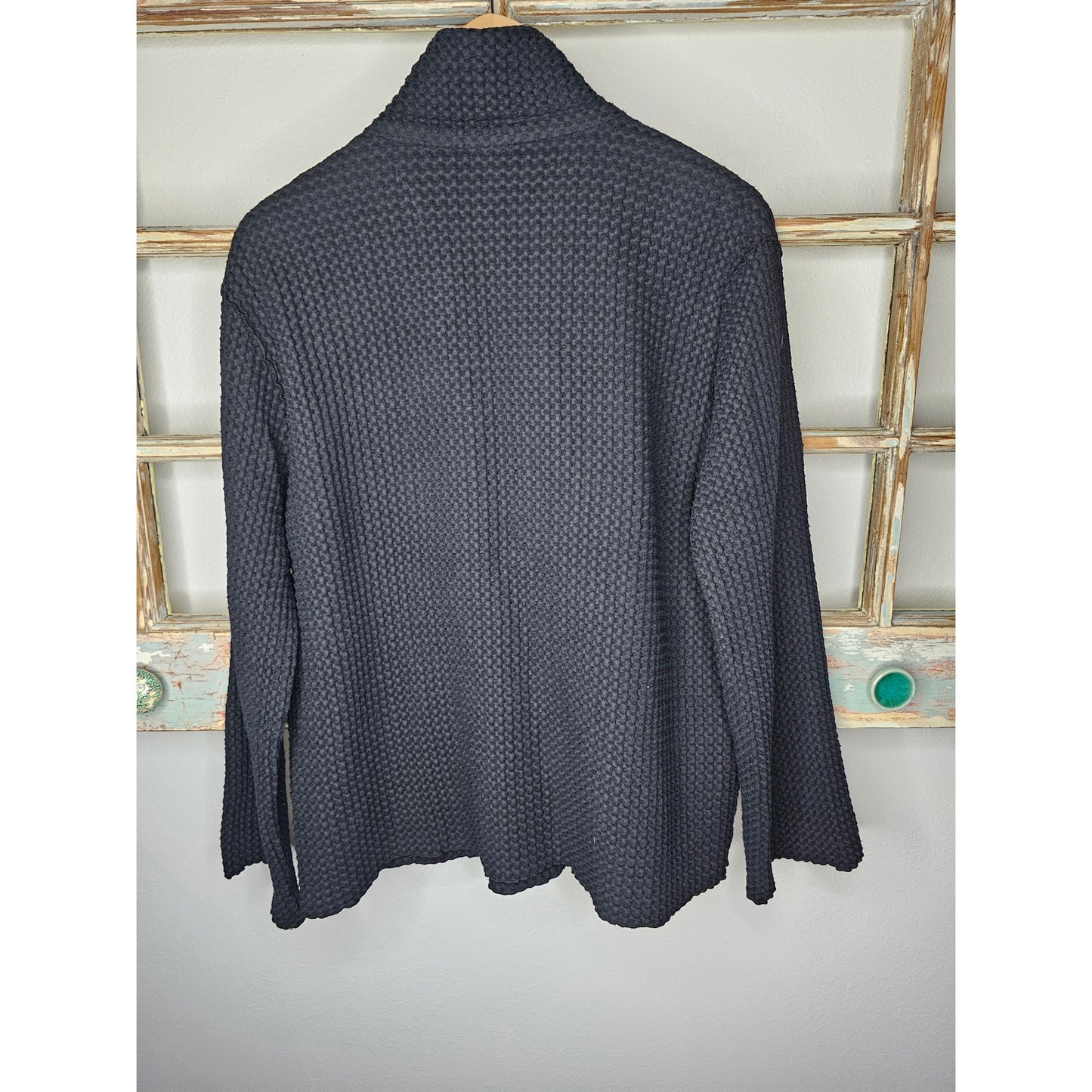 Waffle Knit Button Up Cotton Jacket By Focus Ladies Size Small