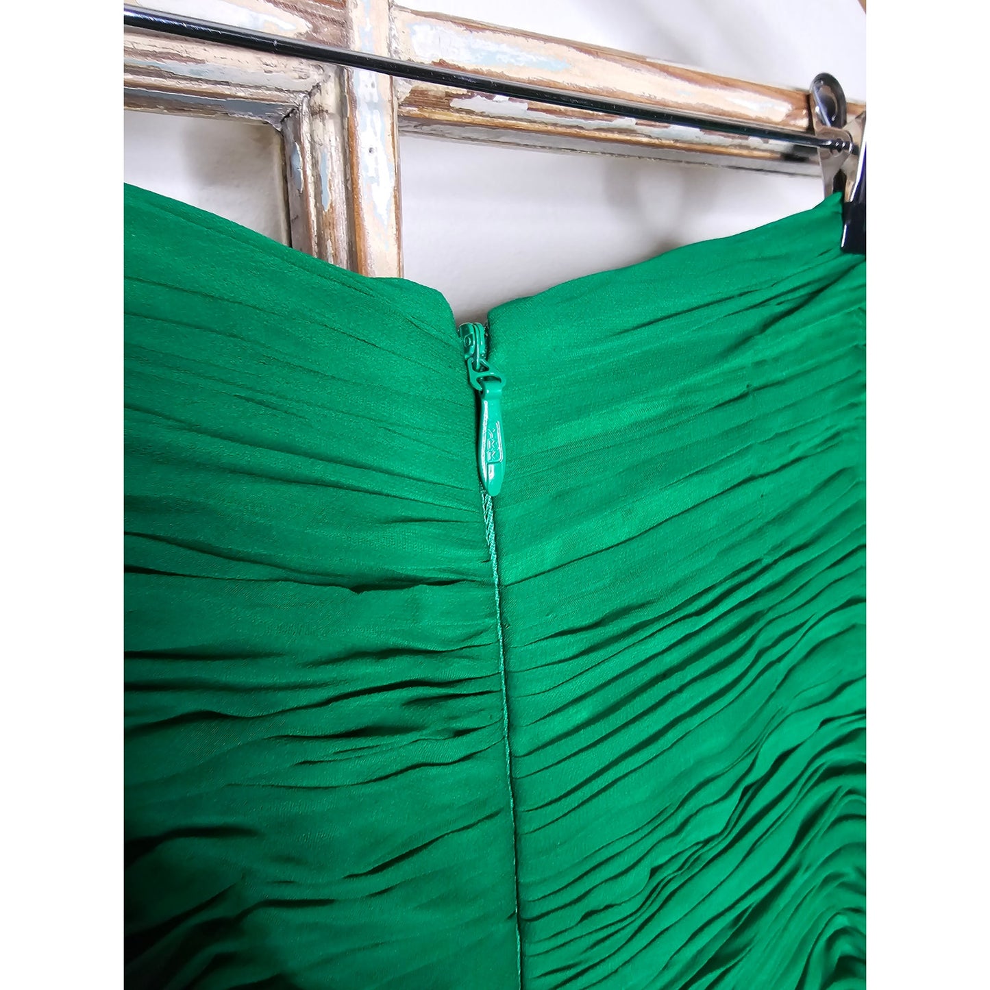 Plus size Woman's Formal Dress Green Silk Off the shoulder Dress 22W