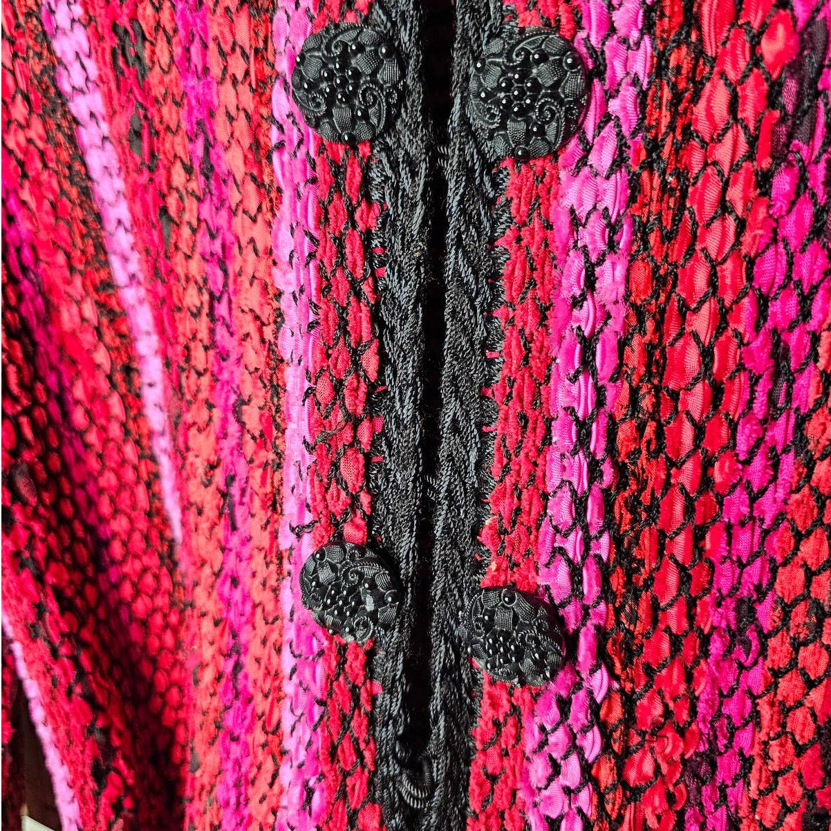 Vintage Estelle Gracer Fiber Artist Hand Woven Cardigan size large
