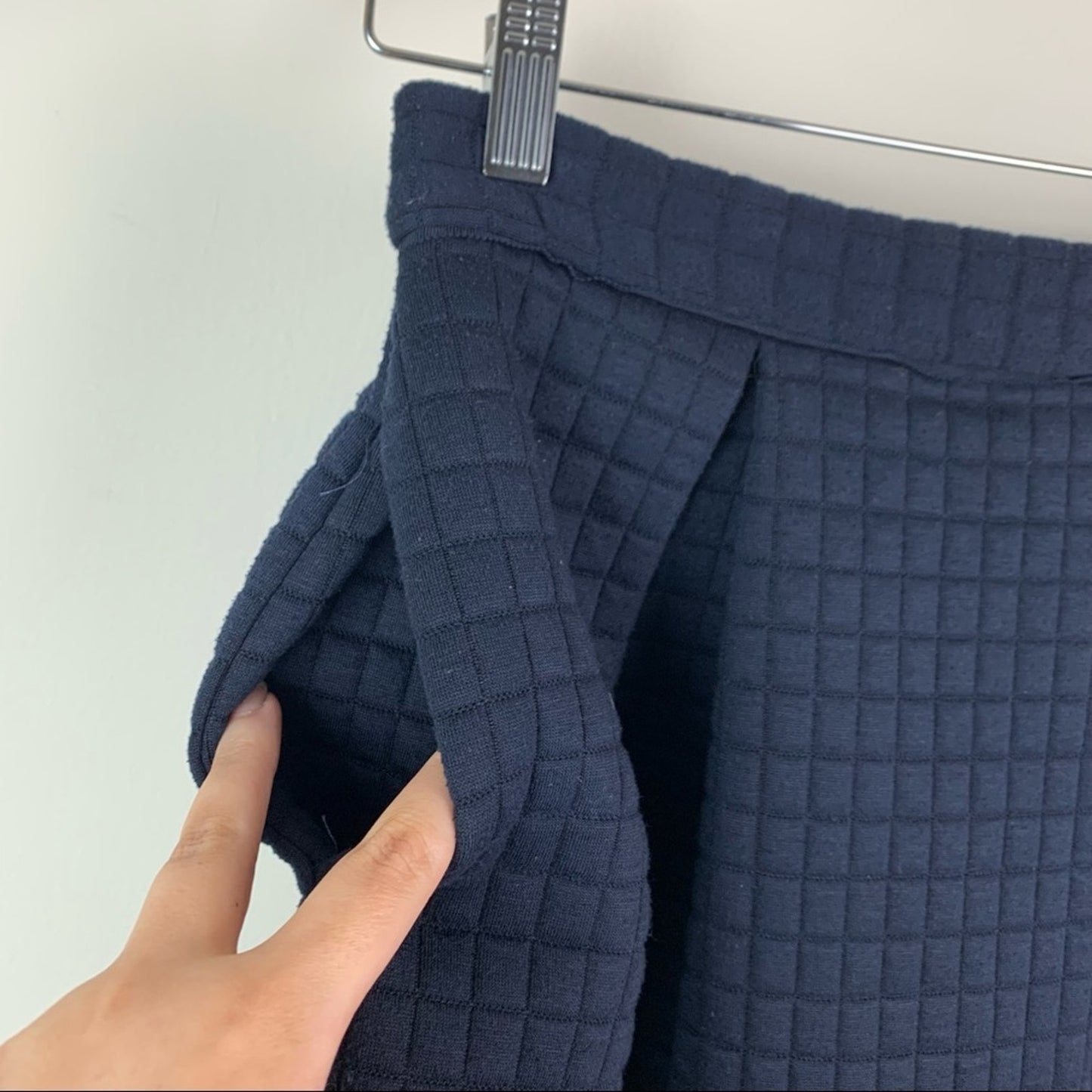 SEA New York Navy Blue Quilted Pleated A-Line Mini Skirt Ladies Size 2