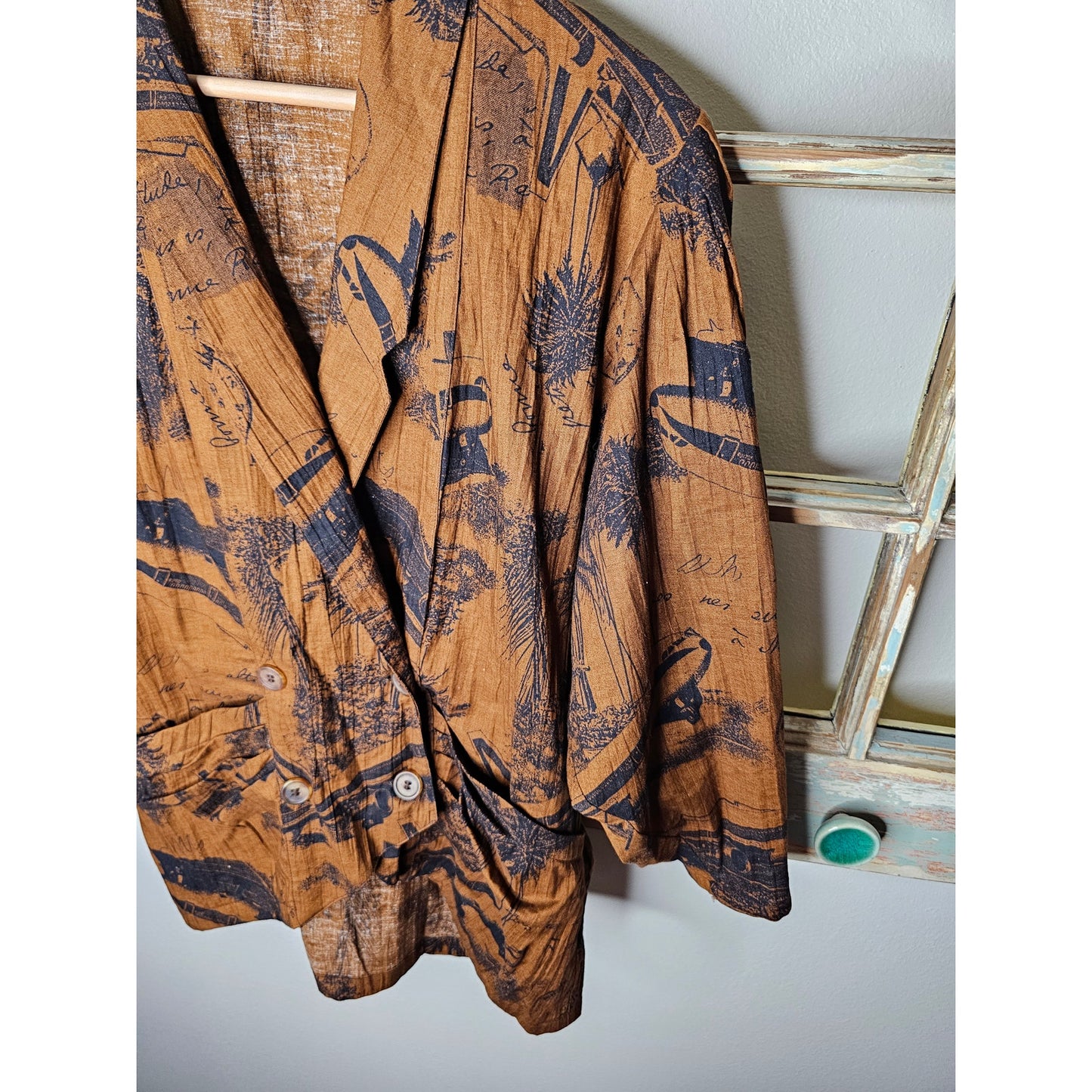 Vintage Cotton Aviation Double breasted blazer with pockets size 8