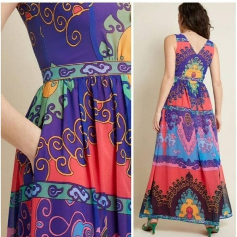 MODCLOTH MUSTER THE LENGTH MAXI DRESS LADIES SIZE LARGE