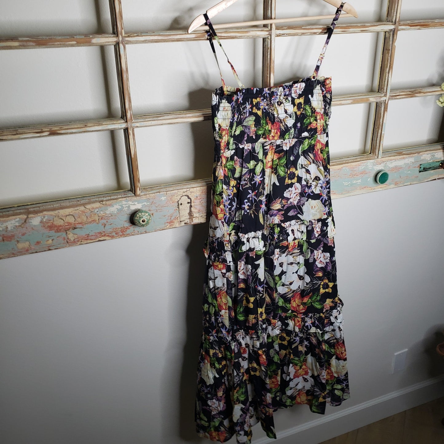NWT Floral Tiered Midi Sundress with adjustable Straps by INC ladies size Small