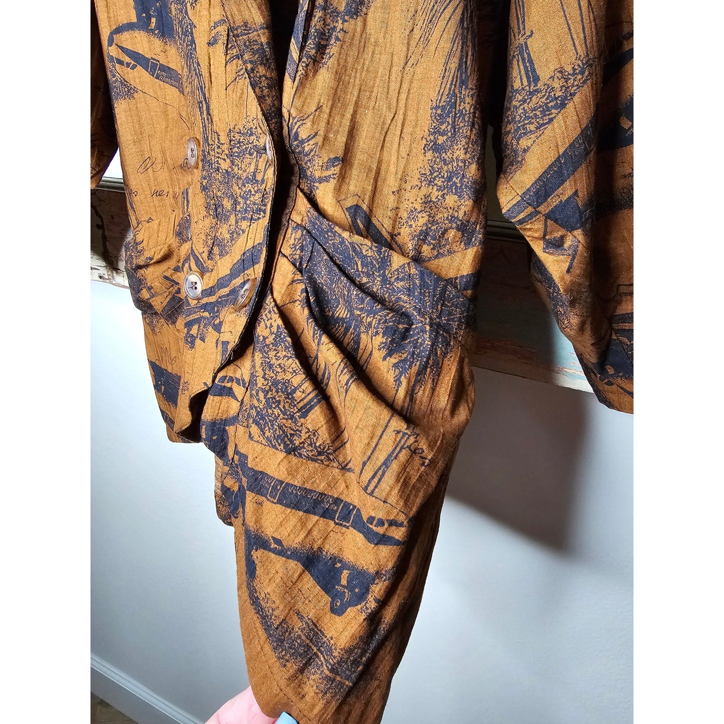 Vintage Cotton Aviation Double breasted blazer with pockets size 8