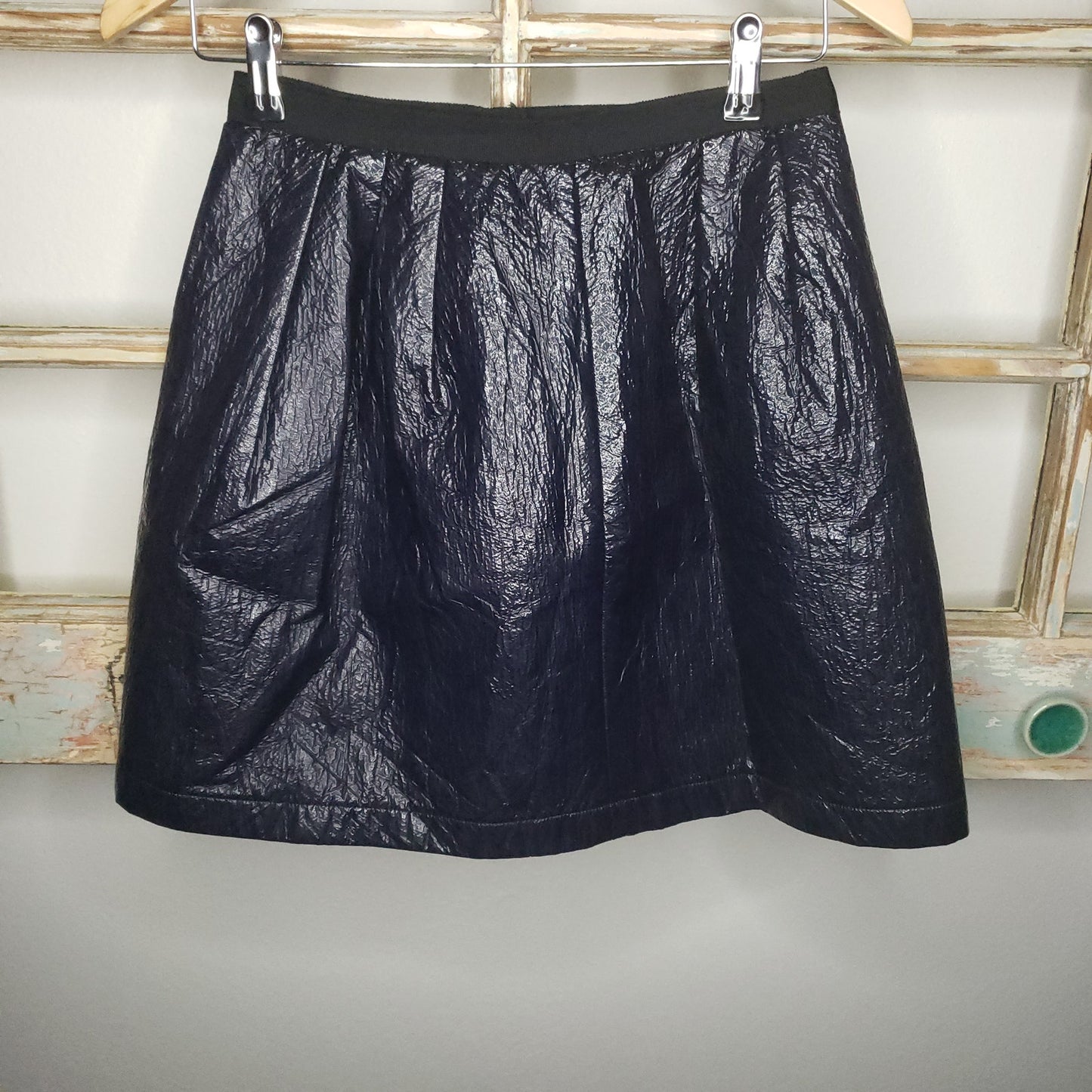 Sea New York Navy blue shiny wet look mini skirt ladies size 2