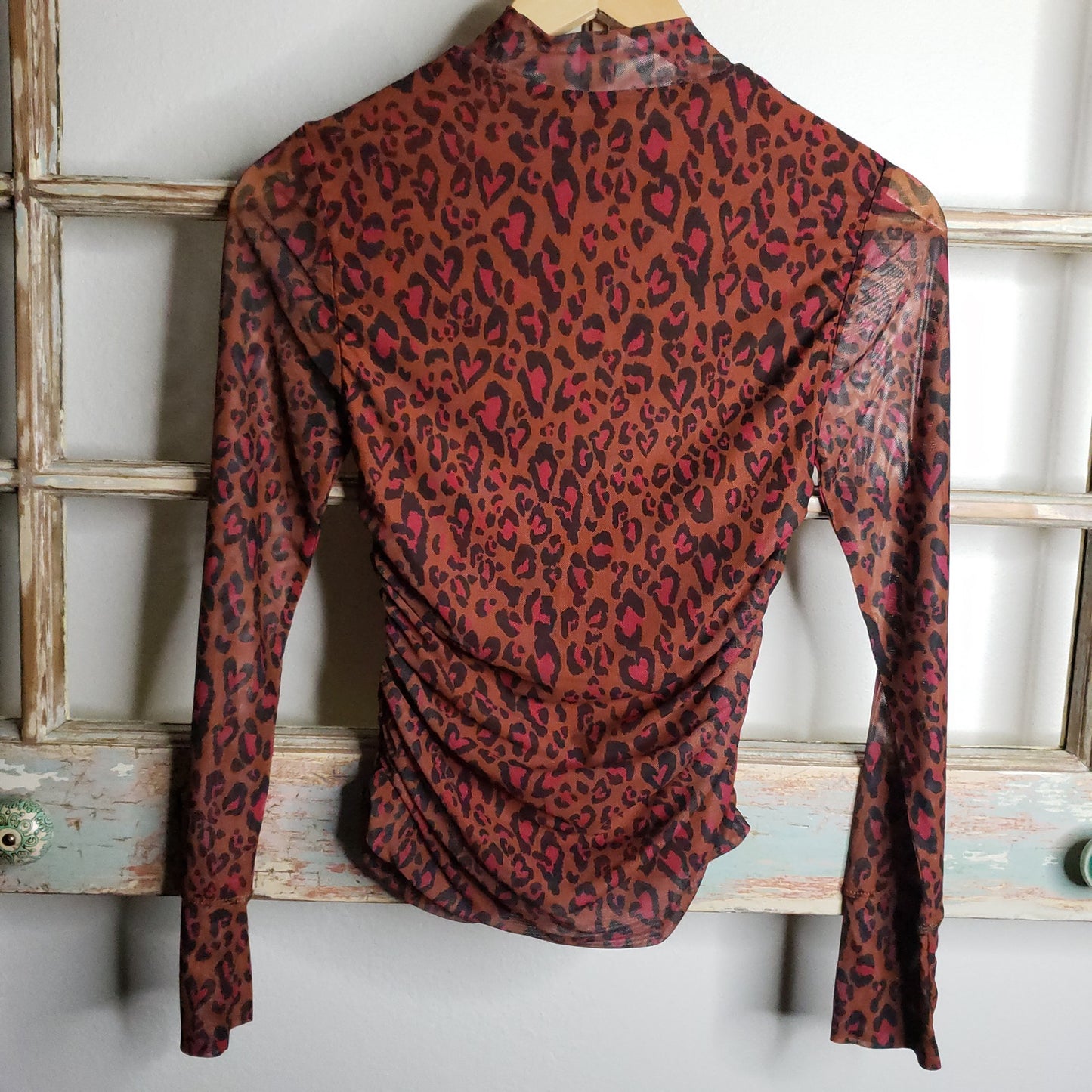Farm Rio NWT Leopard-Print ruched top ladies size XS