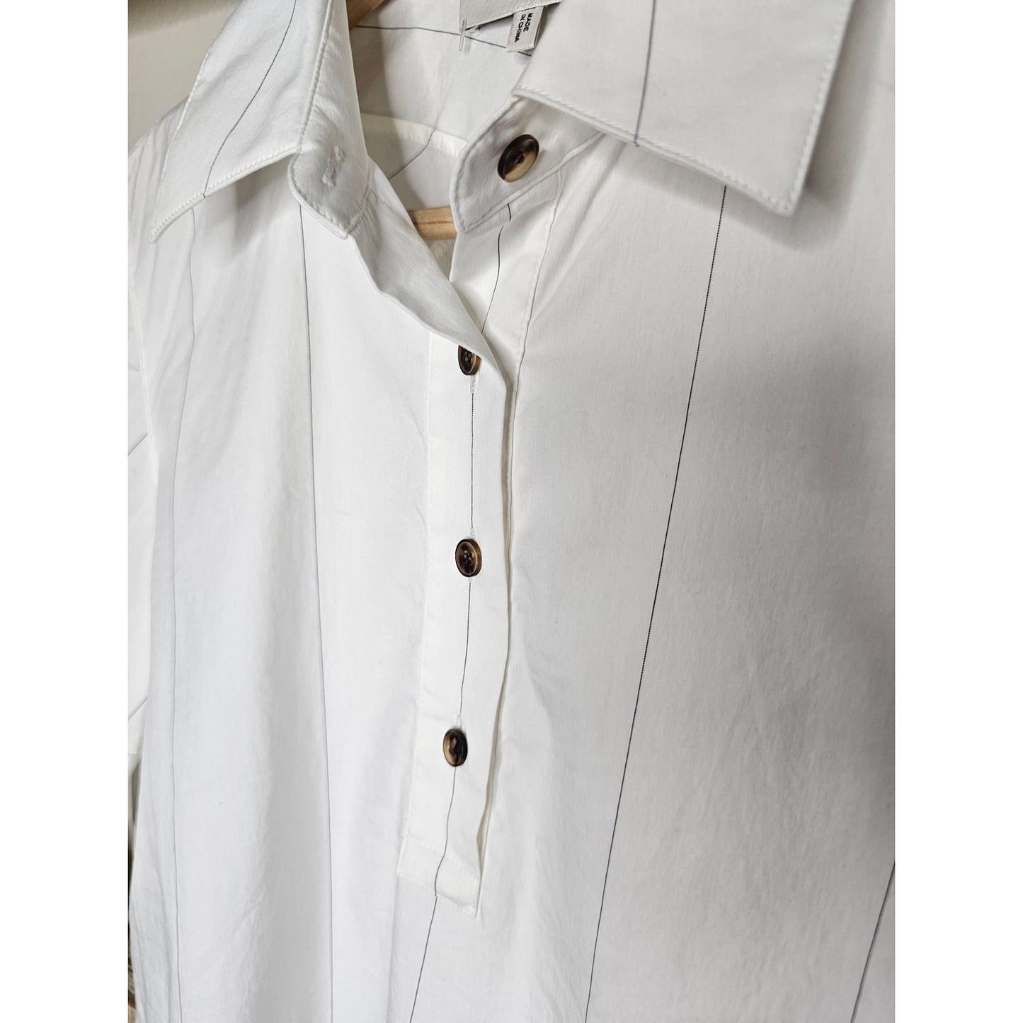 Lafayette 148 New York White Tailored short sleeve Boyd Blouse size XS