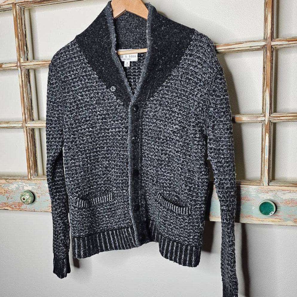 Rag & Bone Neiman Marcus Wool Blend Knitted Grey Sweater size Medium