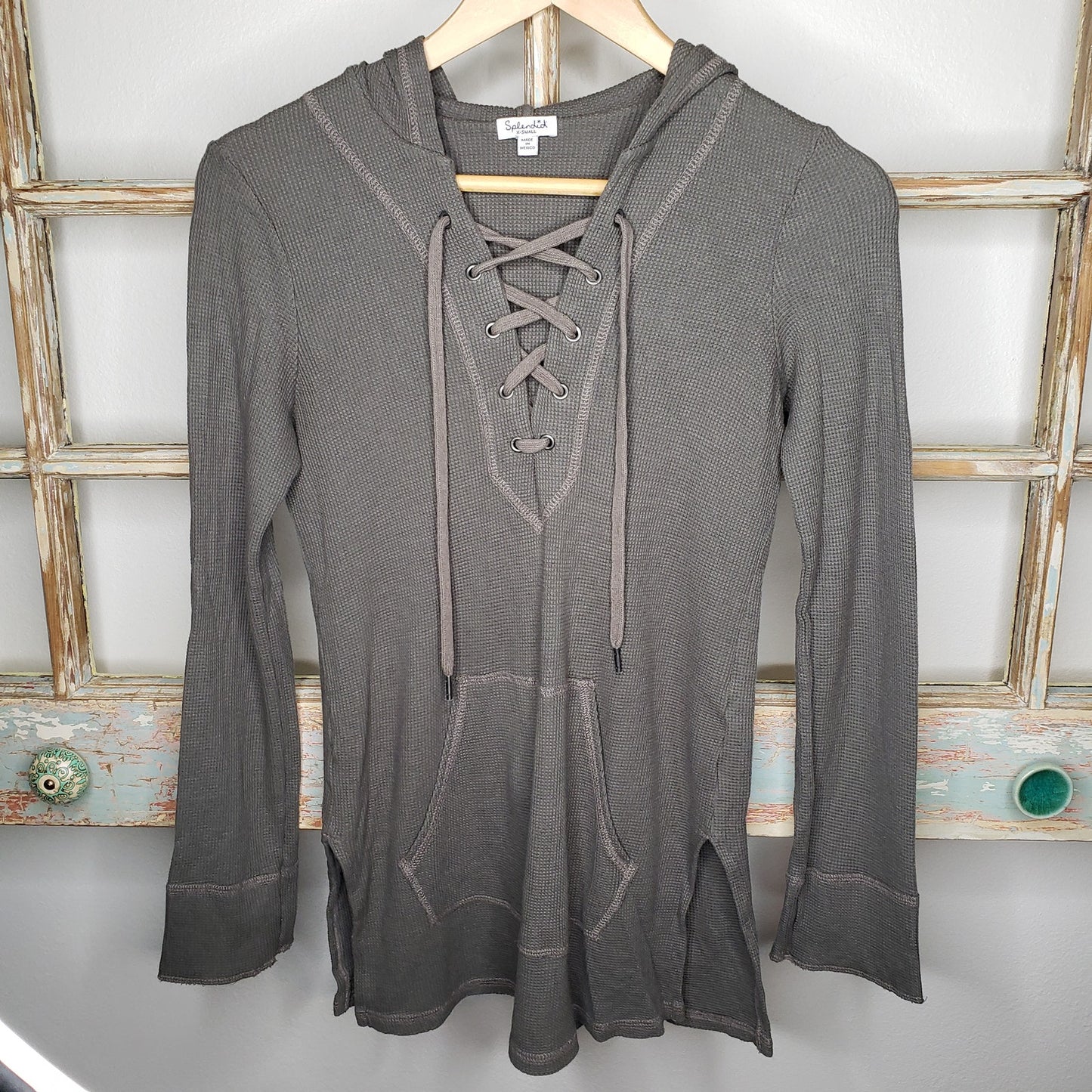 Splendid Henley hooded pullover ladies shirt size XS