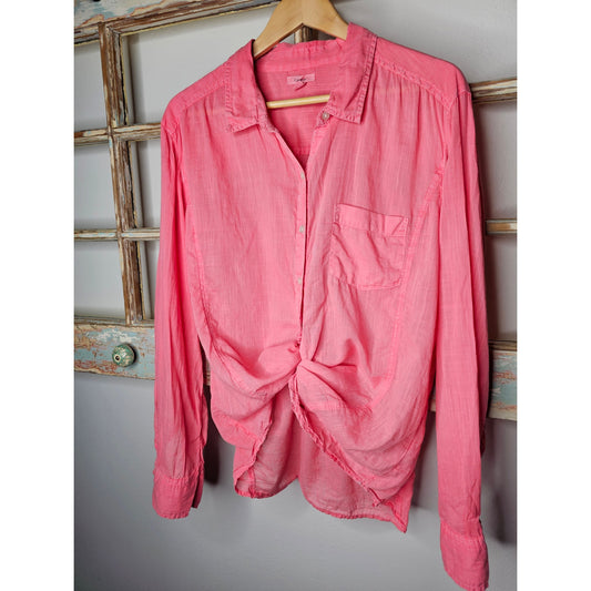 Caslon Lightweight 100% Cotton Melon Colored Button Up Size XL