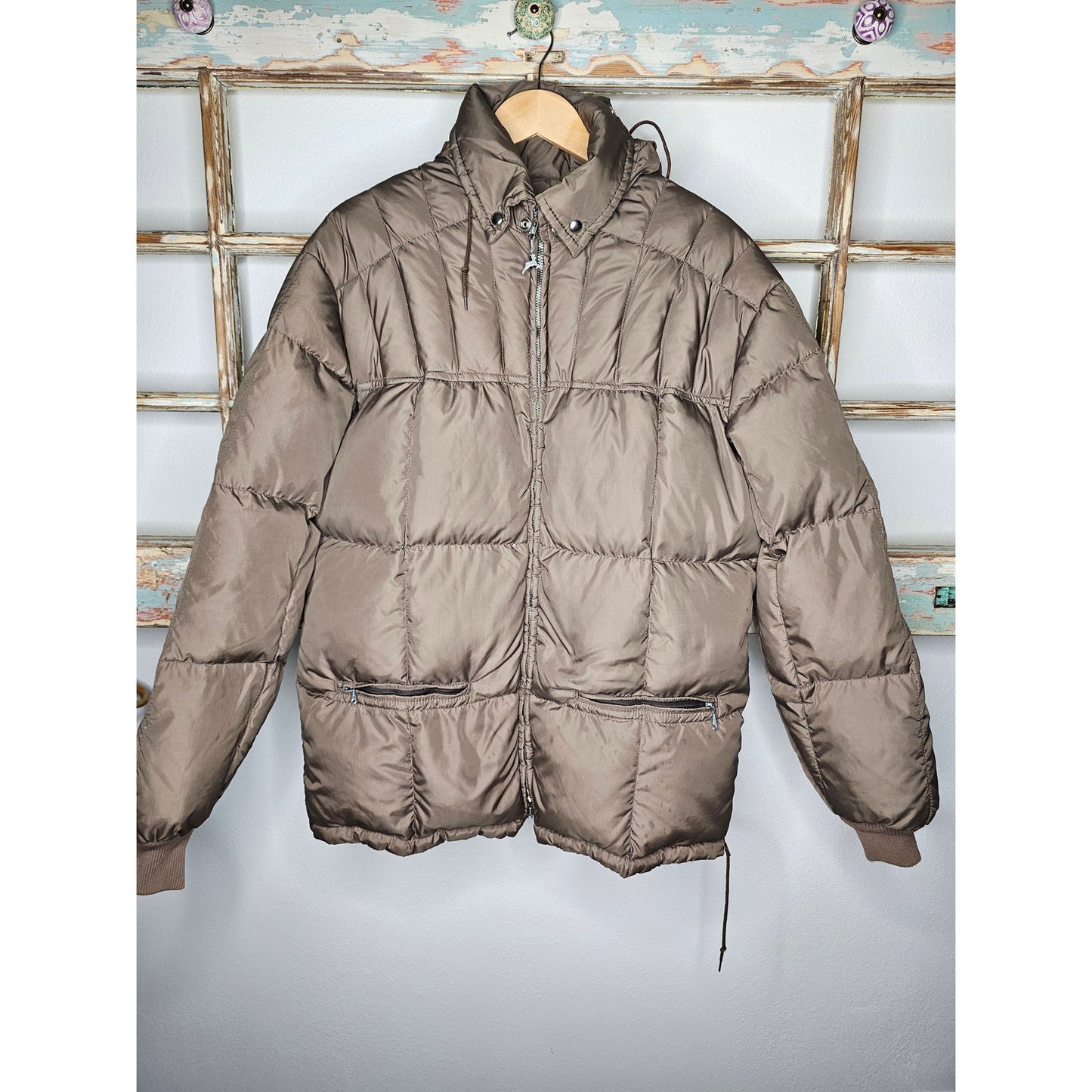Vintage Hirsch Weis Taupe Ladies Puffer Jacket size Large