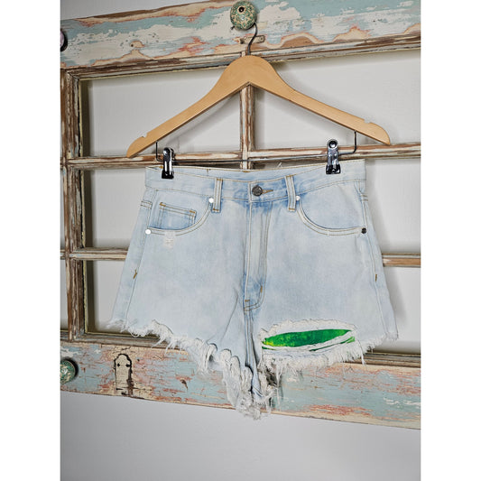 UNIF Light Wash Raw Hem Distressed Jean Denim Ladies size 29