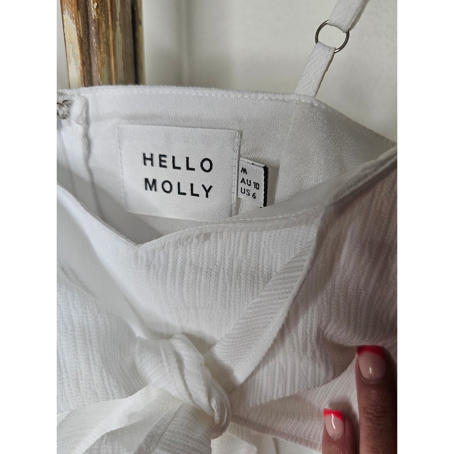 NWT Hello Molly White Cut Out Dress Bride/ Shower/ Bachelorette Size  6