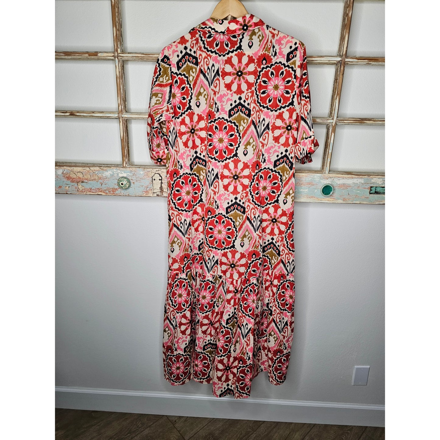 Zara Multicolor Floral Print Lightweight Collared Dress Ladies size Medium