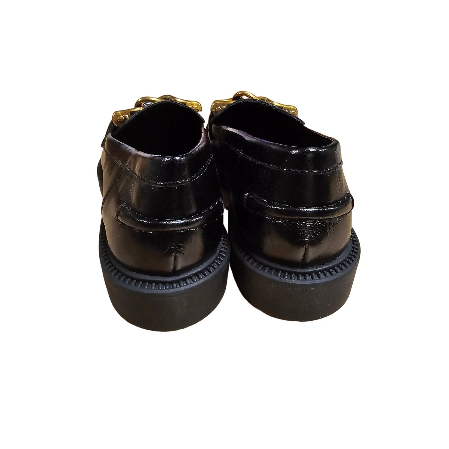 NWOB Black Leather Steve Madden Kalon Loafers with bit accents size 9