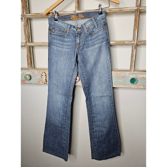 Miss Me Jeans Bootcut Blue/ Orange Floral Embroidery Ladies size 26