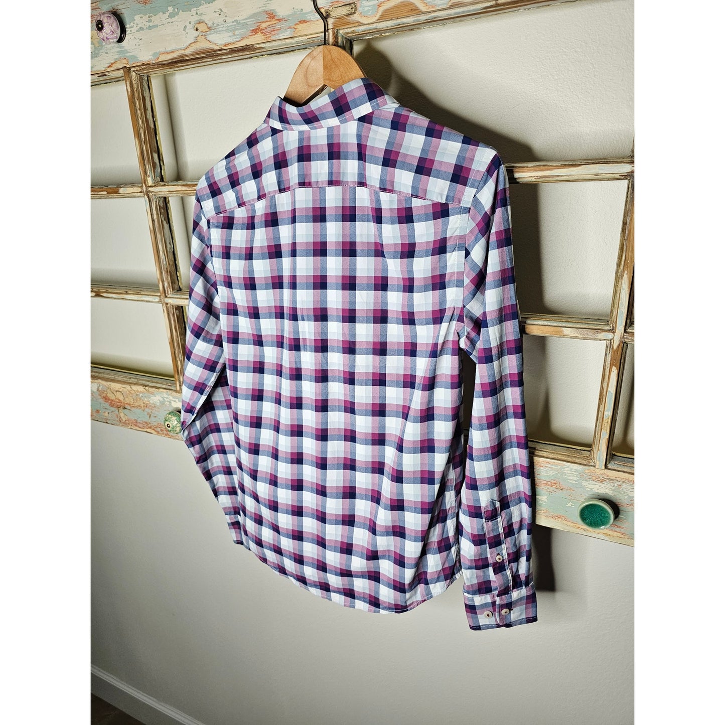 Untuckit Slim Fit Longsleeve Gingham Button Up Men's Size Small