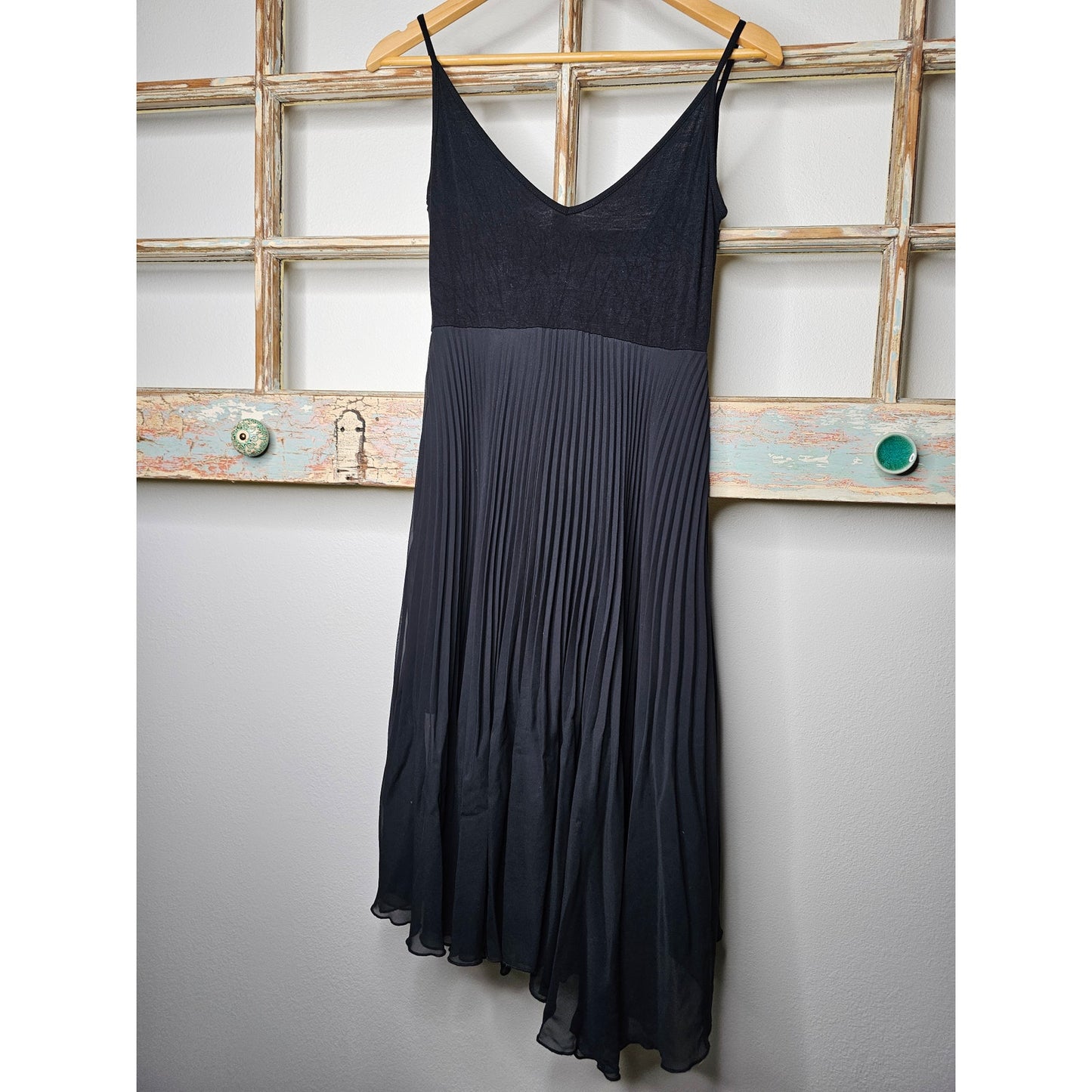 Black Dress With Tank Top and pleated Midi Skirt Ladies size Small