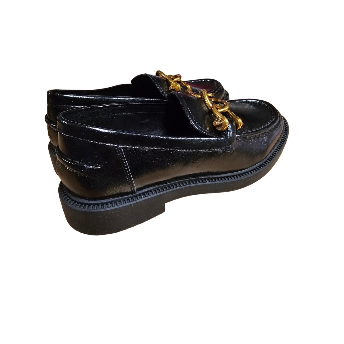 NWOB Black Leather Steve Madden Kalon Loafers with bit accents size 9