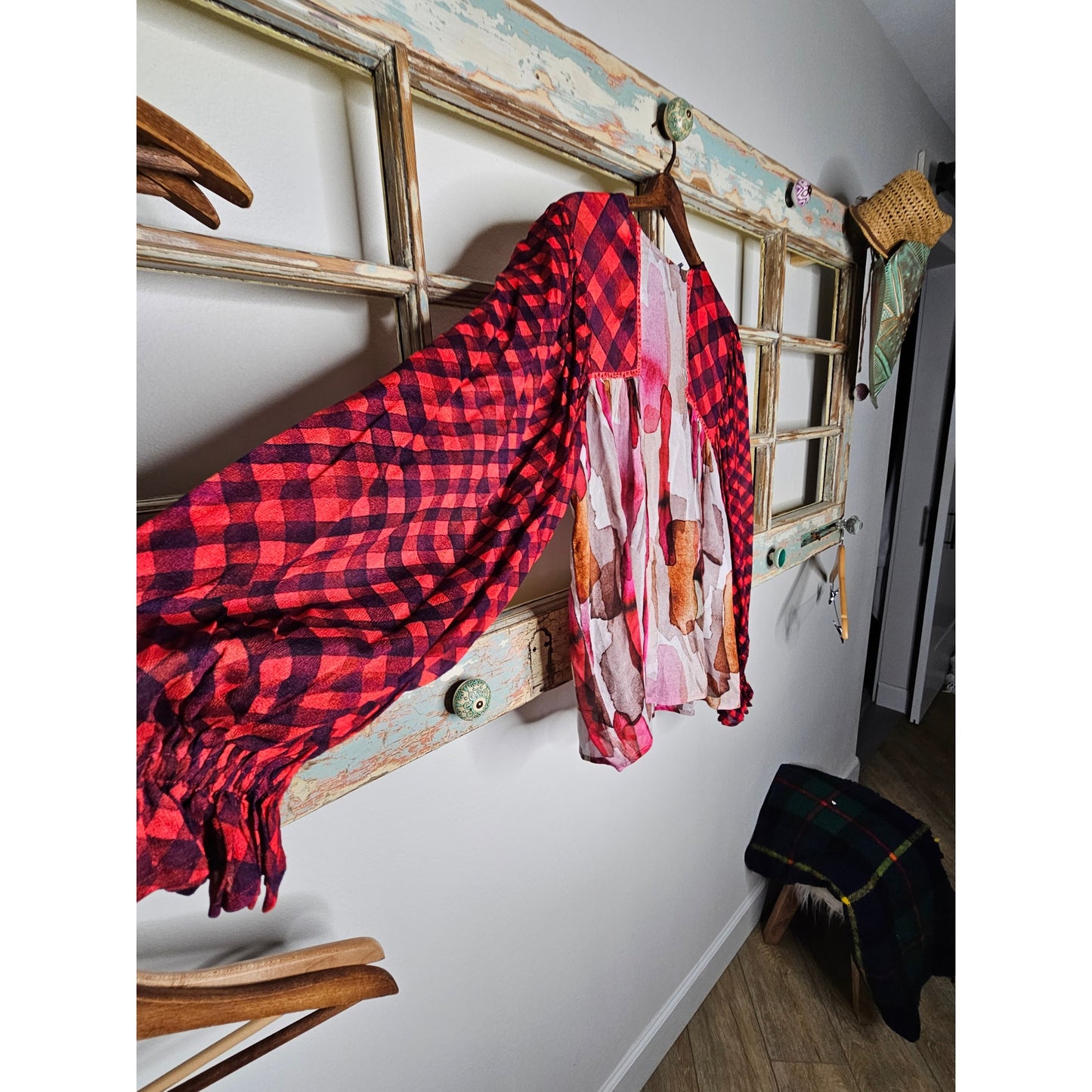 Bl-nk Miranda Peasant Blouse Semi Sheer Balloon Sleeves with frill cuff size Xsmall