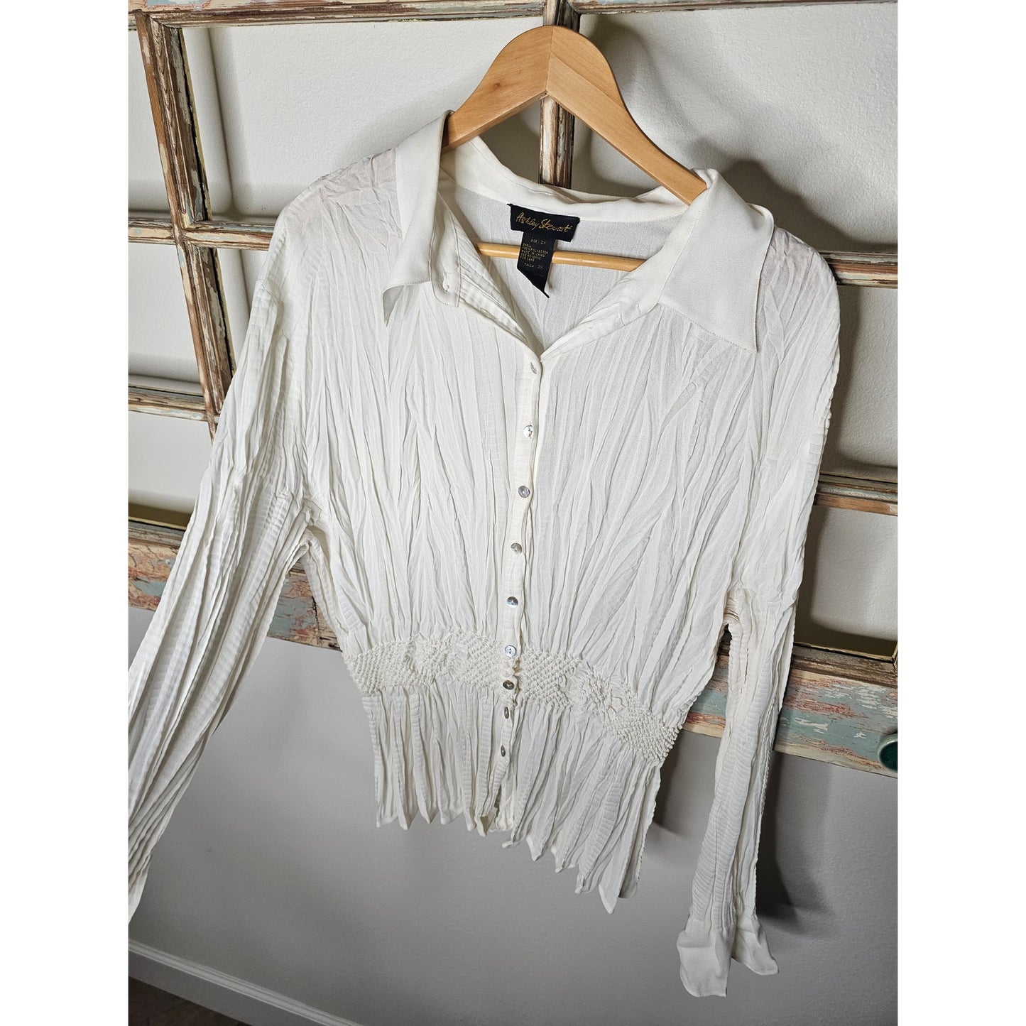 Vintage Ashley Stewart Lightweight Crepe elastic waist Top Size 3X