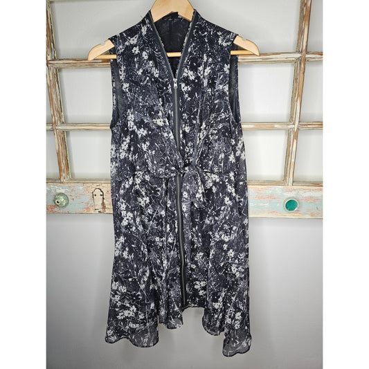 AllSaints Jayda Printed Sleeveless Flowy Zip Up Mini Dress Ladies size Medium