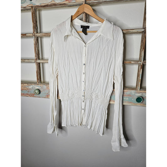 Vintage Ashley Stewart Lightweight Crepe elastic waist Top Size 3X