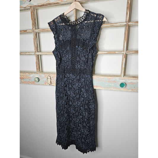 Zara lace Contrasting Dress Sleeveless Midi Length Ladies size Small