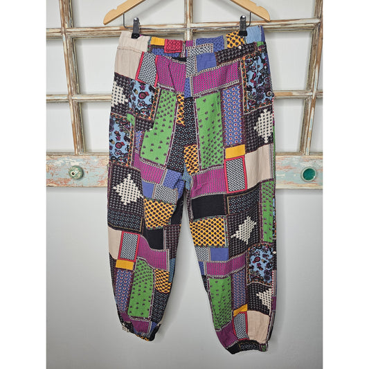 Boho Patchwork Drawstring Jogger Style Pants Ladies size XL