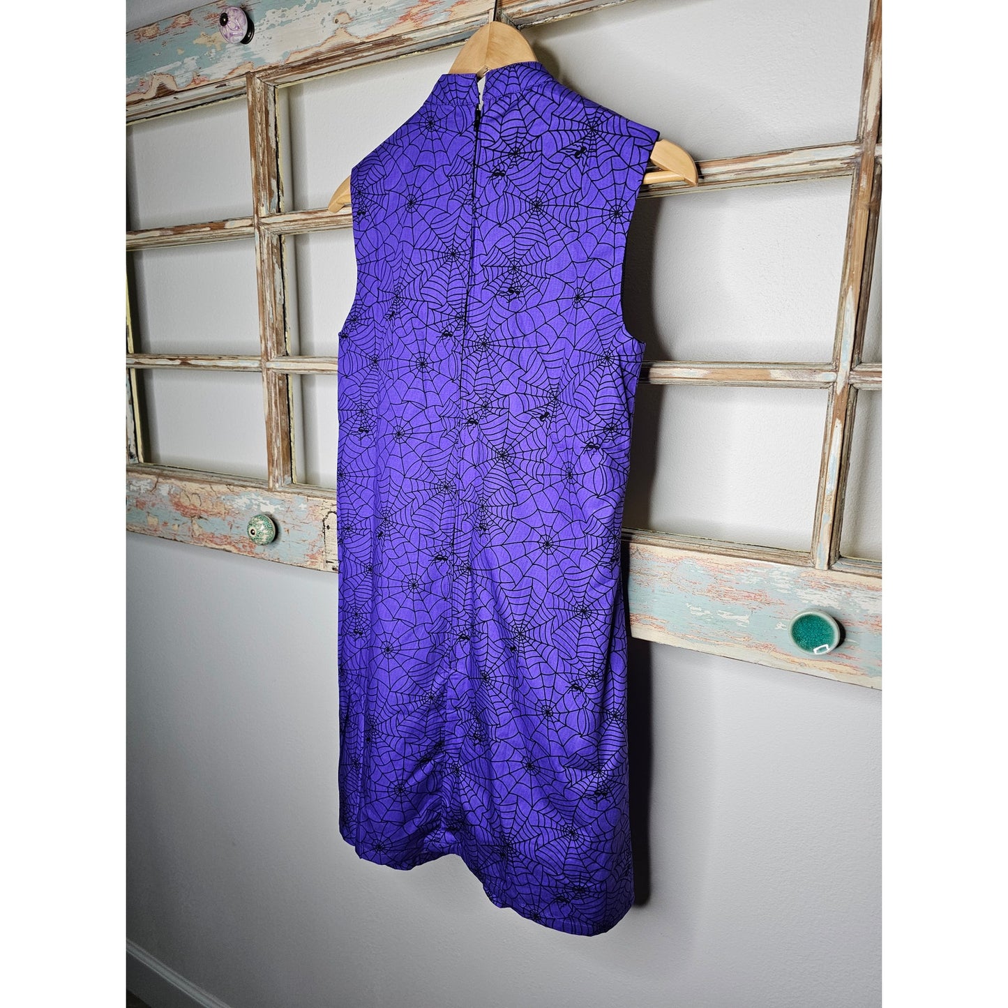 NWT Magnolia Place Purple Black Spiderweb Hallowen Mini Gogo dress size Small