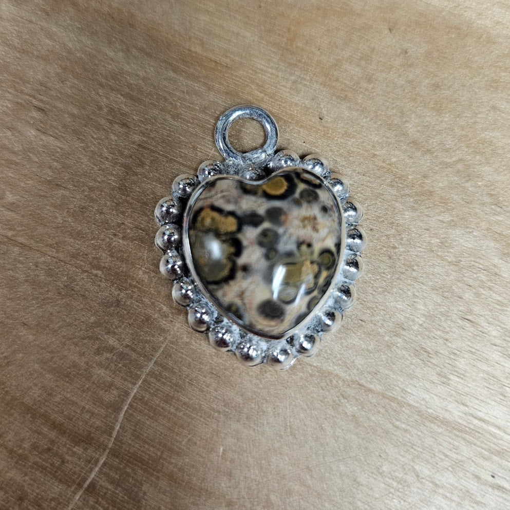 Taxco Sterling Silver With Ocean Jasper Necklace Pendant