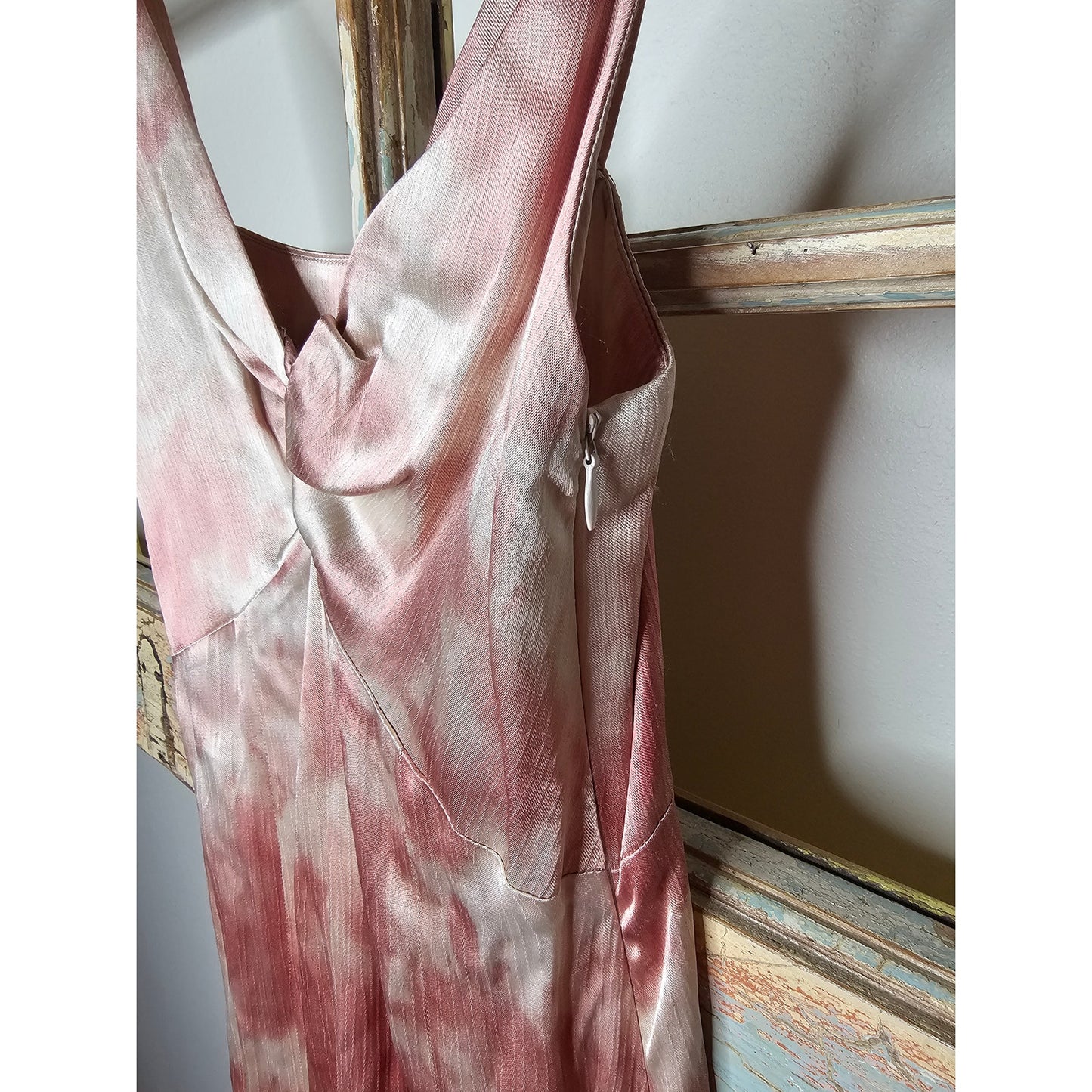 Zara Pink & Cream Spaghetti Strap Slip Dress in Ladies size XS