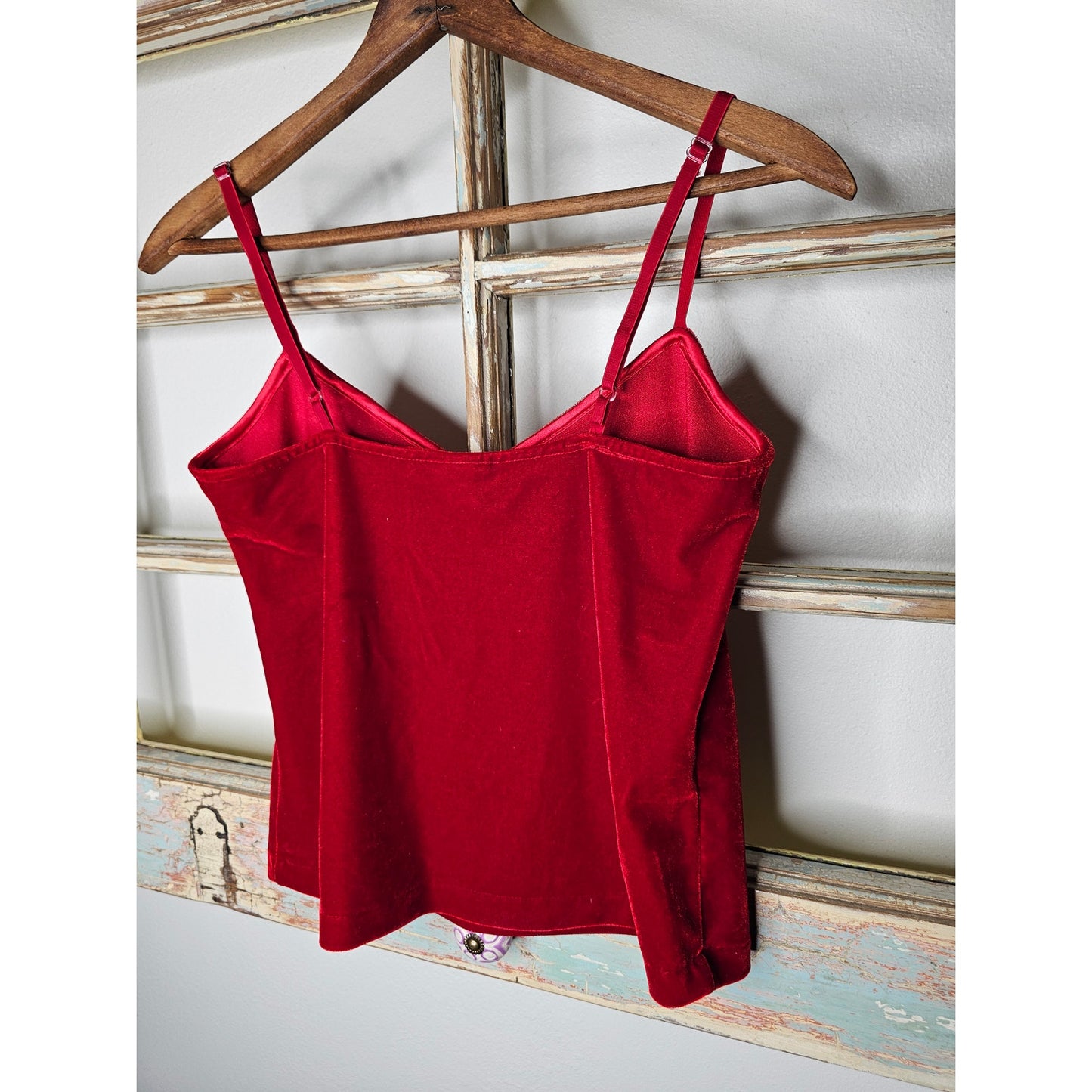 Pajamagram Tank Top Womans Size Small Red Velvet Adjustable straps