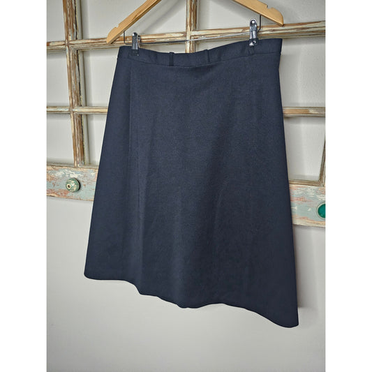 Vintage Alfred Dunner Black A-Line Knee Length Skirt Size 16