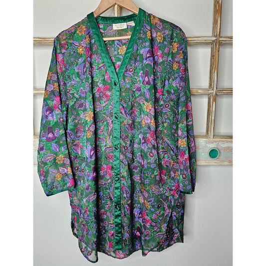 Vintage Victoria Secret Button-Up Sleep Dress Ladies Medium/ Large