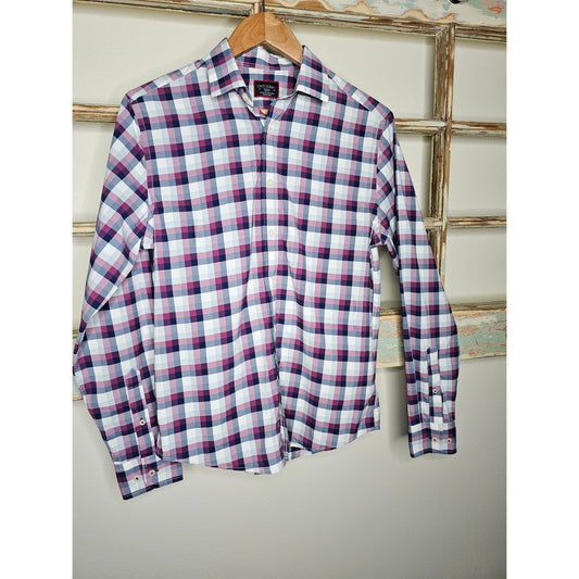 Untuckit Slim Fit Longsleeve Gingham Button Up Men's Size Small