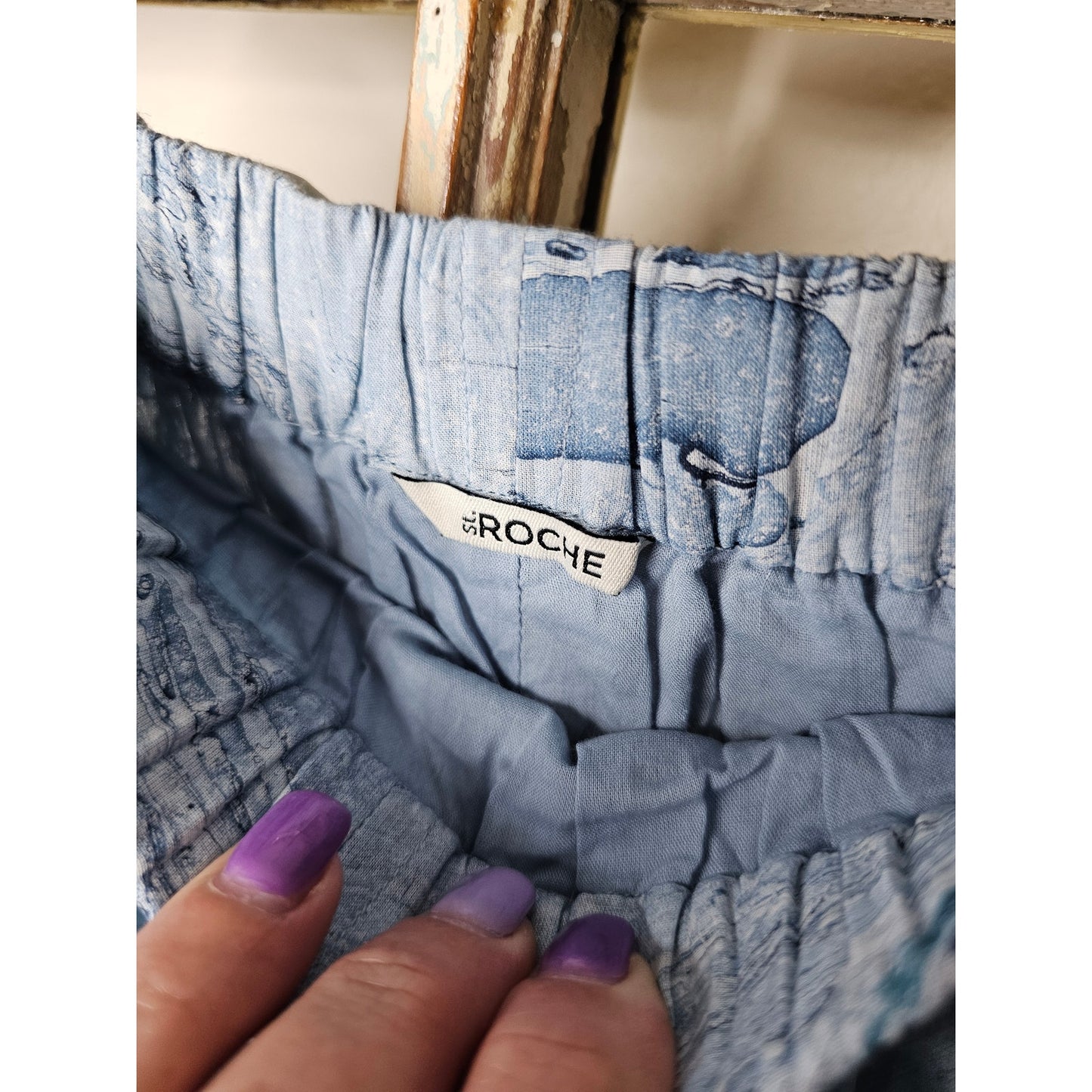 NWT St. Roche Selma Skirt Marbled Ocean in Blue Maxi Skirt Size Small