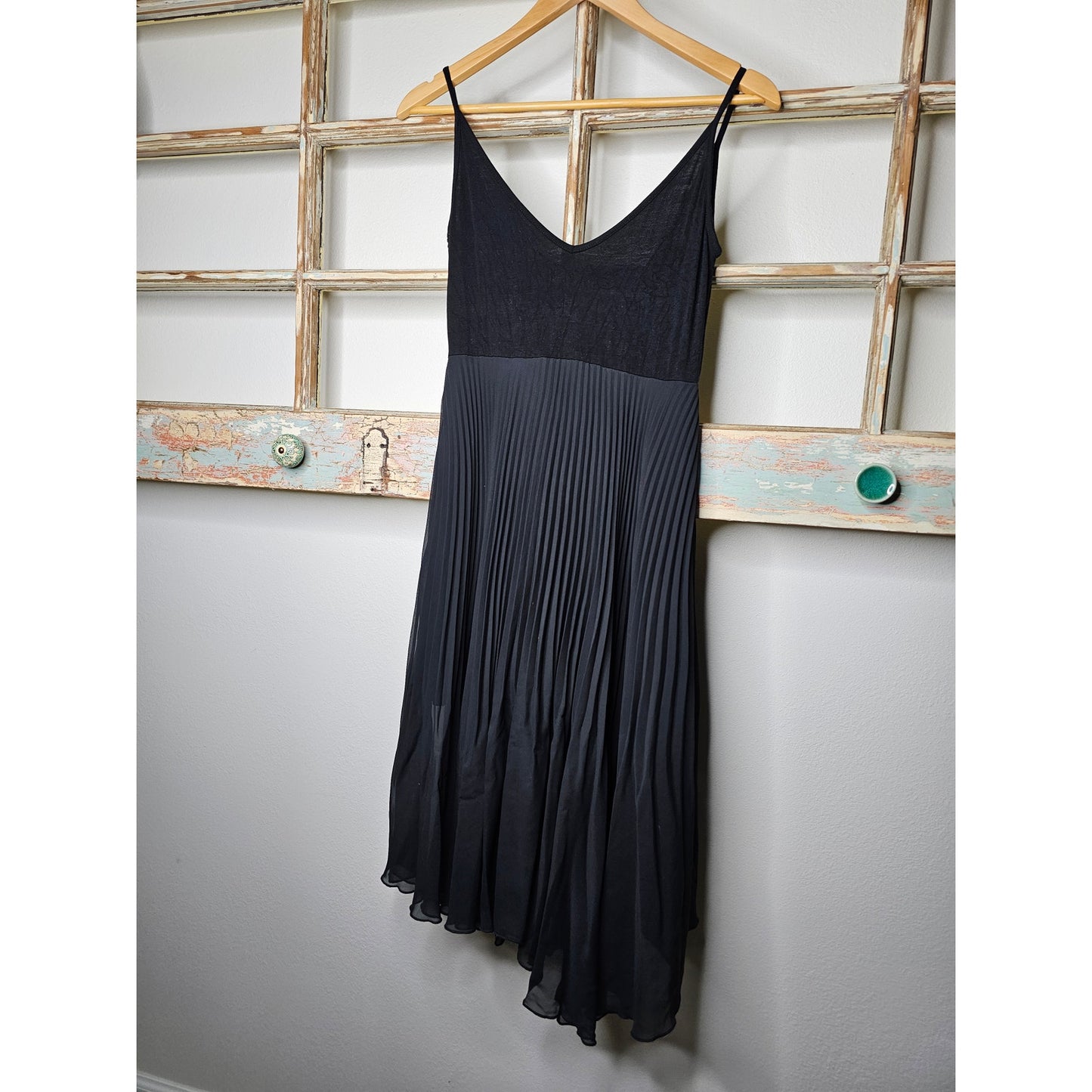 Black Dress With Tank Top and pleated Midi Skirt Ladies size Small