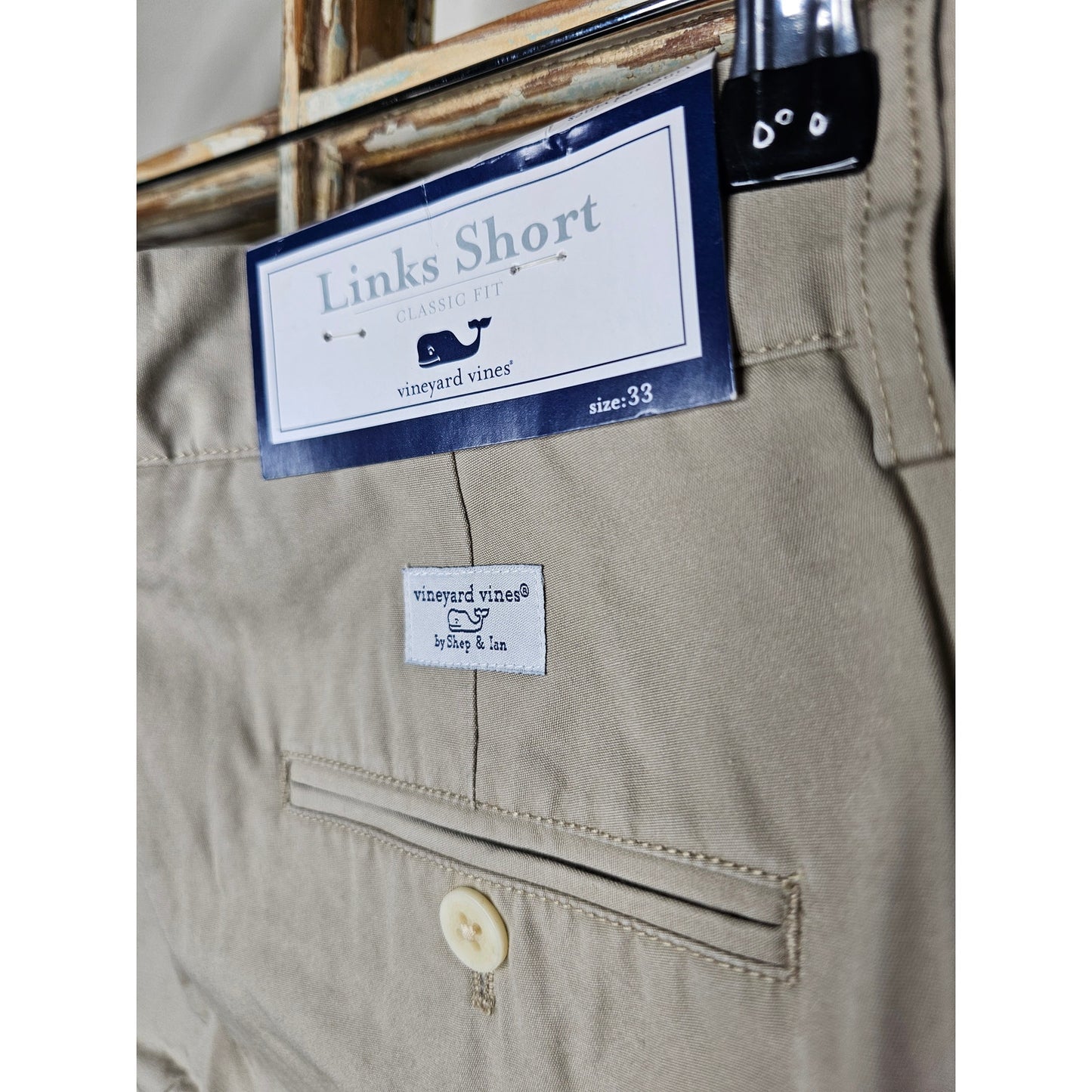 NWT Vineyard Vines Khaki Classic Fit Mens Shorts Size 33
