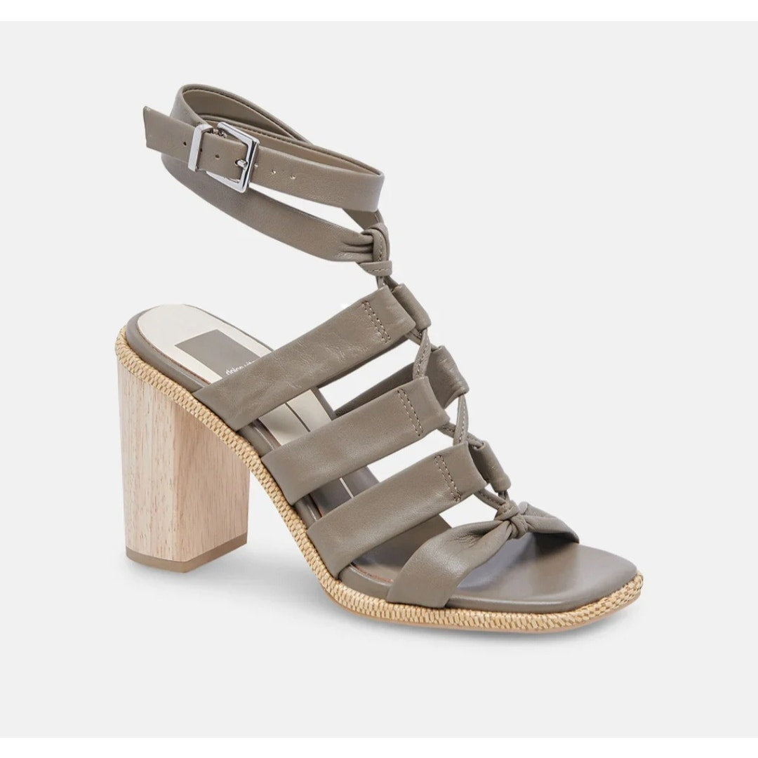 NWT Dolce Vita Olema Gladiator leather Heels in Dark Olive ladies size 8
