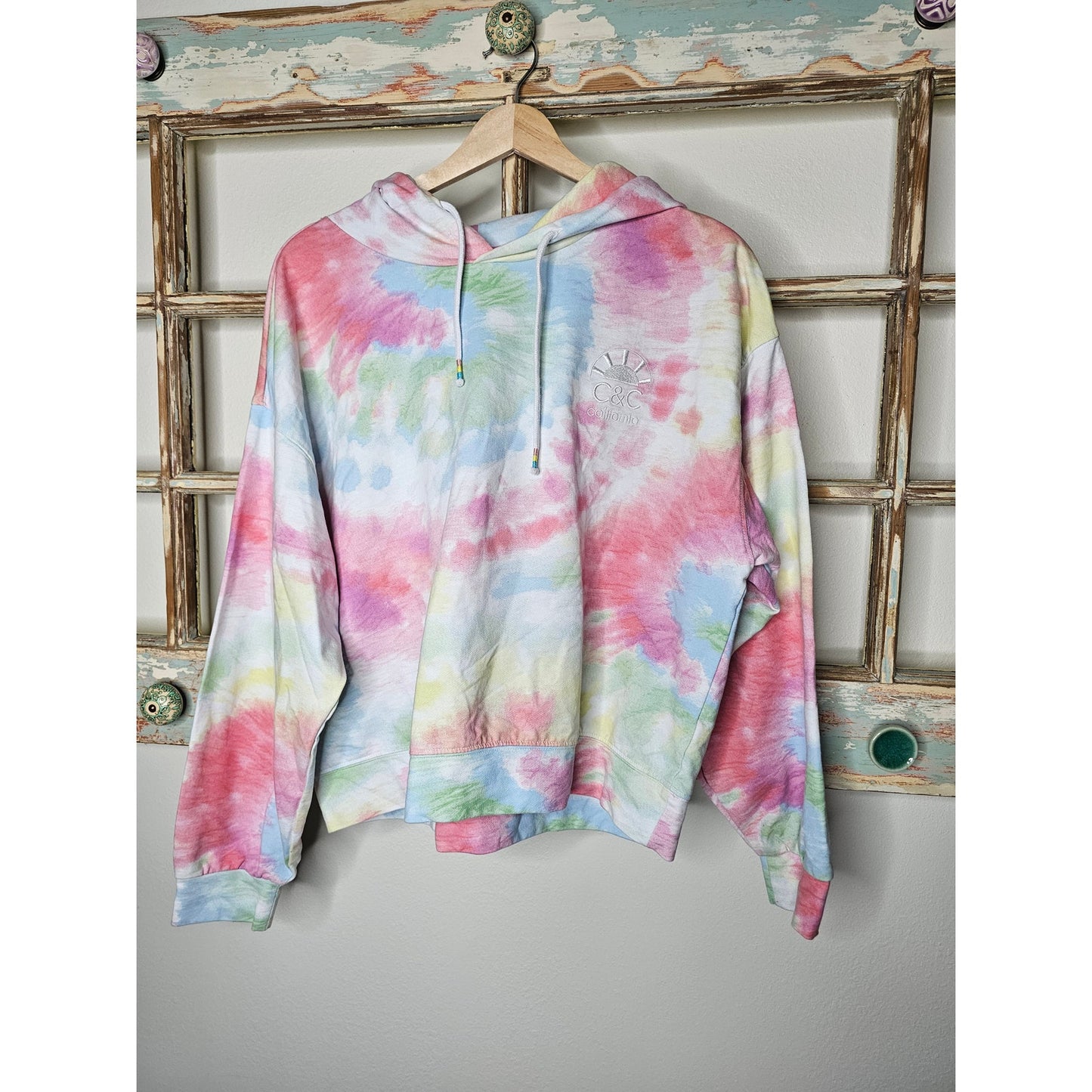 C&C Company Tie Dye Pullover Hoodie Ladies size Large