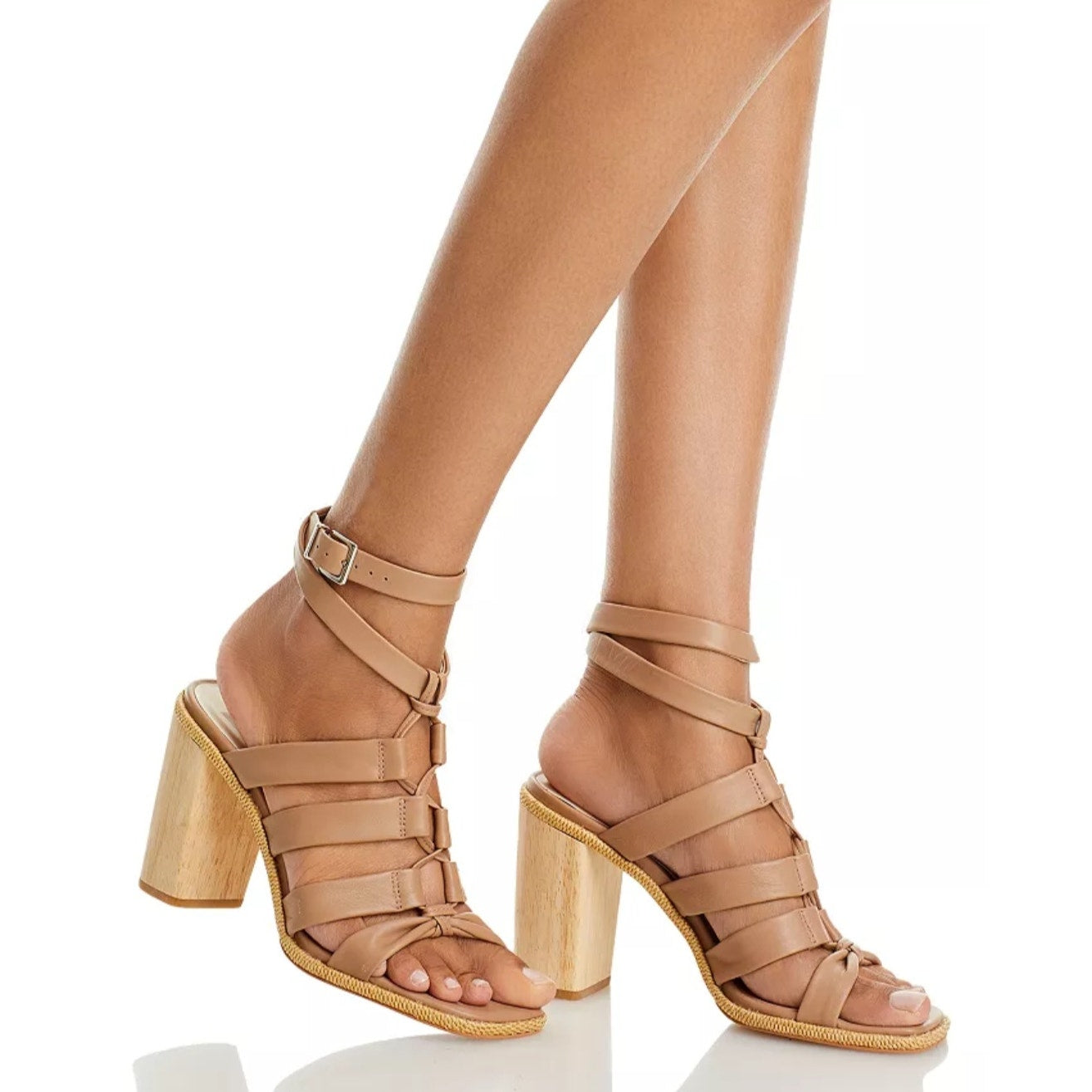 NWT Dolce Vita Olema Gladiator leather Heels in Dark Olive ladies size 8