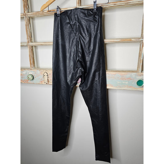 Commando Faux Leather Black Leggings Ladies Size Mediium