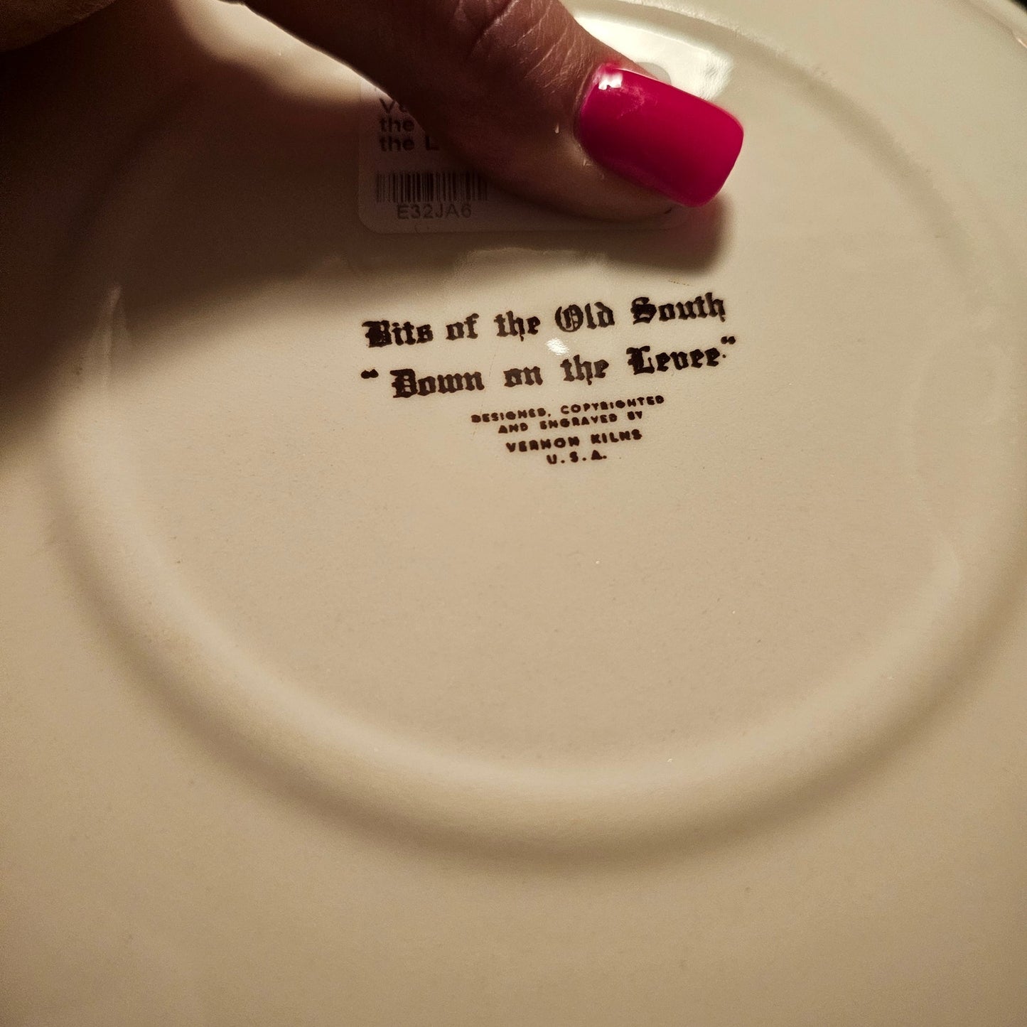 Vernon Kilns "Bits of the South" Set of 4 Made In The USA No chipping