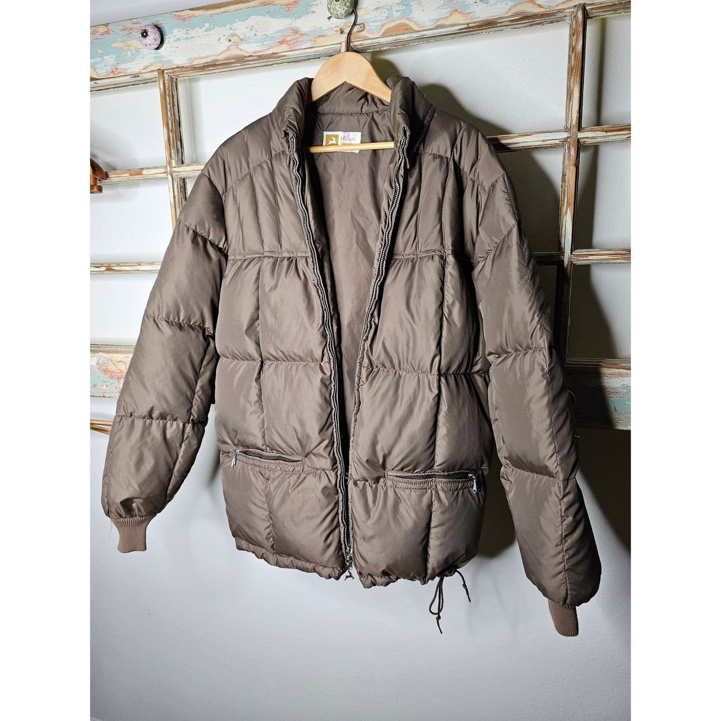 Vintage Hirsch Weis Taupe Ladies Puffer Jacket size Large