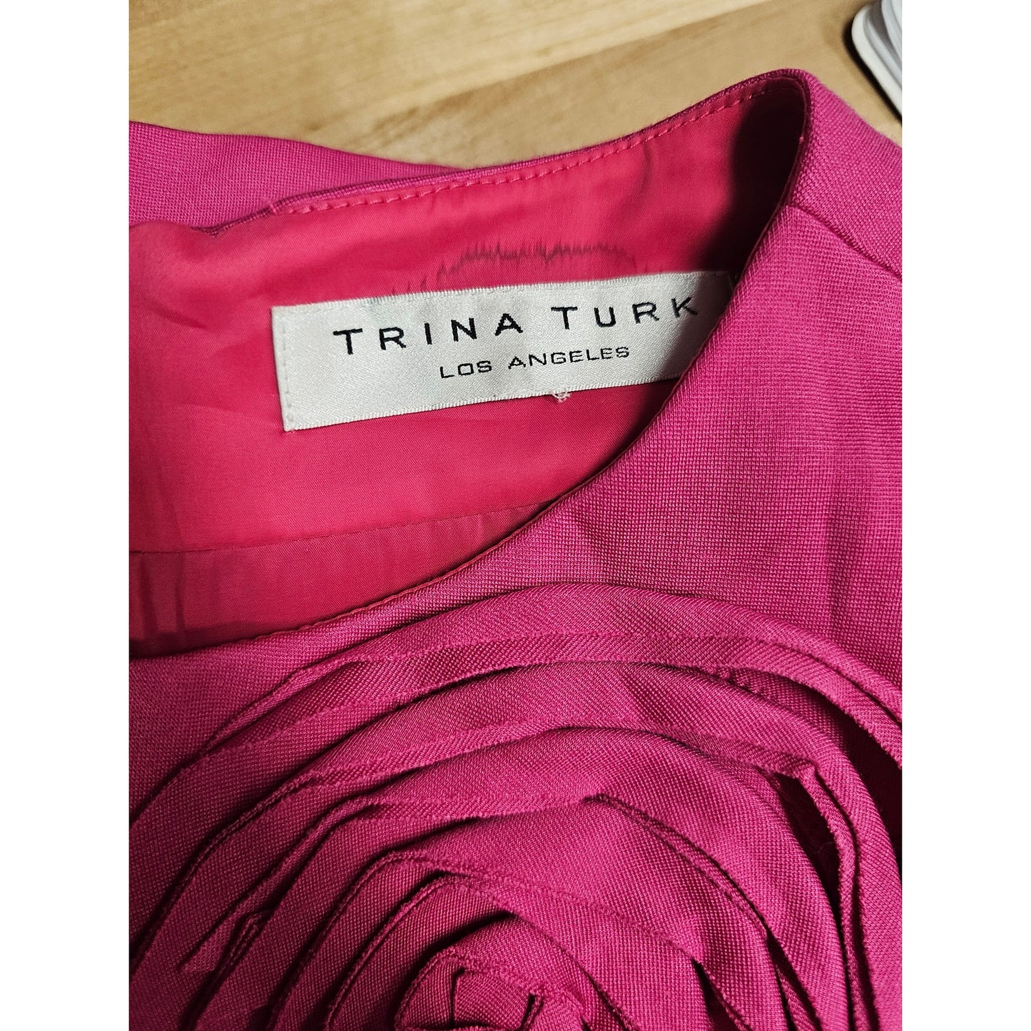 Trina Turk Pink Sleeveless Midi Dress with Flower Size large